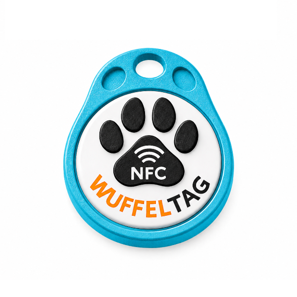 WuffelTag - Die smarte Hundemarke mit NFC Chip (Himmelblau)