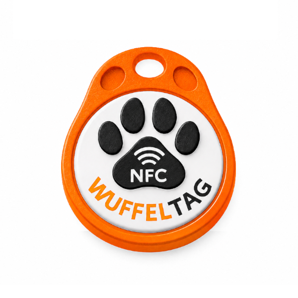 WuffelTag - Die smarte Hundemarke mit NFC Chip (Orange)